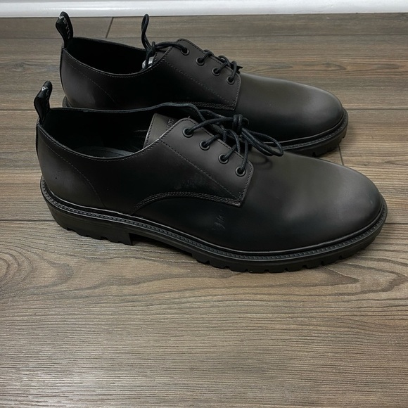All Saints shoesTor Plain Toe Derby In Black Brush Off - Picture 2 of 11